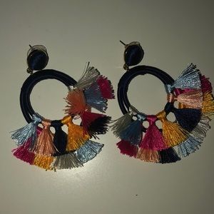 Hoop tassel earrings